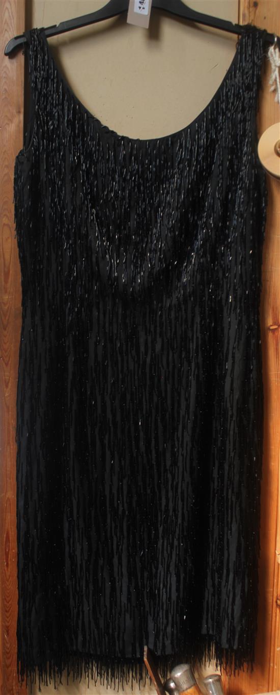 1960s black beaded cocktail dress